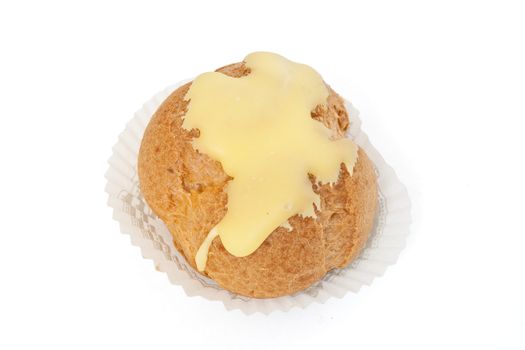 cream puff pastry isolated on white background