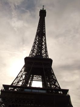 View of the Eiffel Tower from below