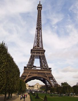 View of the Eiffel Tower from below