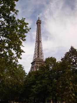 View of the Eiffel Tower from below