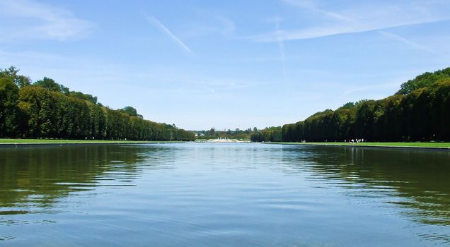 View of the Grand canal of the Versaille's gardens