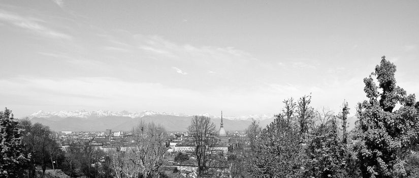 City of Turin (Torino) skyline panorama seen from the hill