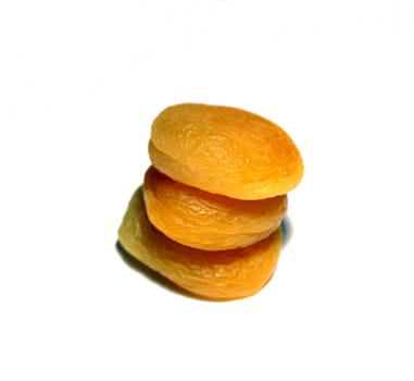 Apricots on white background