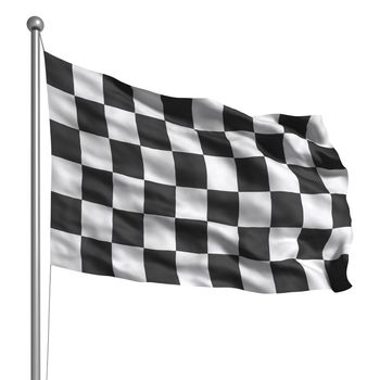 Checkered flag. Rendered with fabric texture (visible at 100%). Clipping path included.