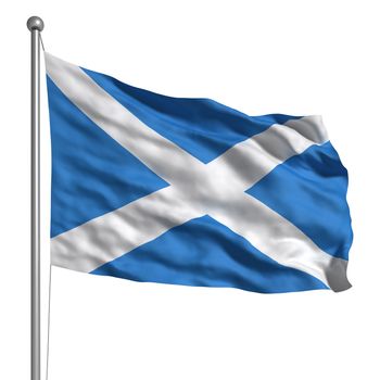 Flag of Scotland. Rendered with fabric texture (visible at 100%). Clipping path included.