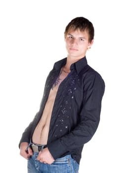 Shot of young attractive man in studio