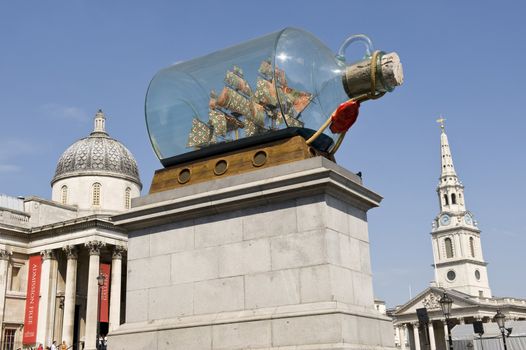 The modern art in Londod "The ship in a bottle"