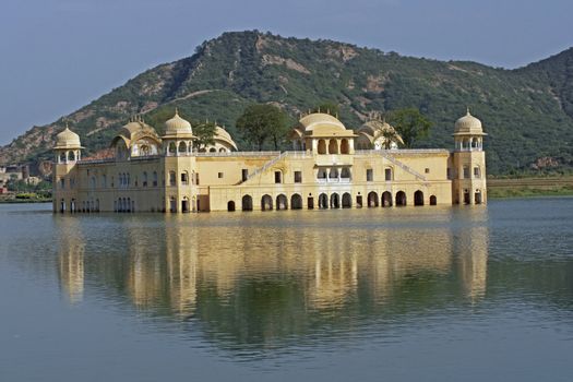 Water Palace (Jal Mahal) in Man Sagar Lake. Jaipur, Rajasthan, India. 18th Century