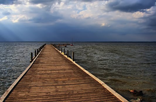 dock. the lake before the storm