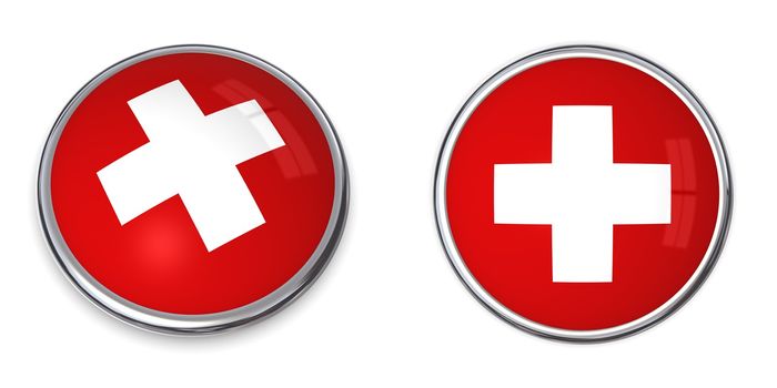 button style banner in 3D of Swiss