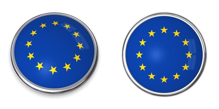 button style banner in 3D of European Union