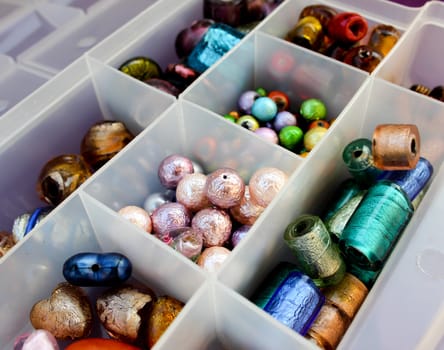 Some coloured beads to make jewelry