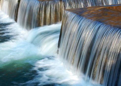 small waterfall on the river in Poland