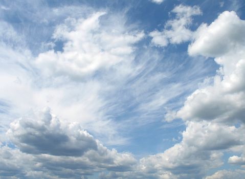 Blue sky and white clouds background