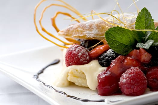  Delicious pastry dessert filled with fruit