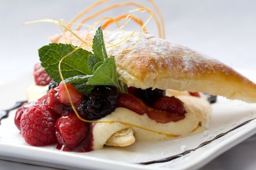  Delicious pastry dessert filled with fruit