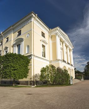 Classical building with column decoration of porticos