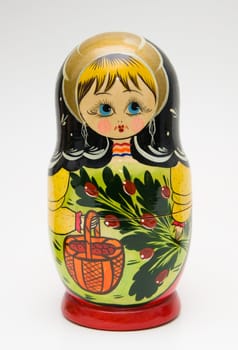 russian matryoshka doll on white background