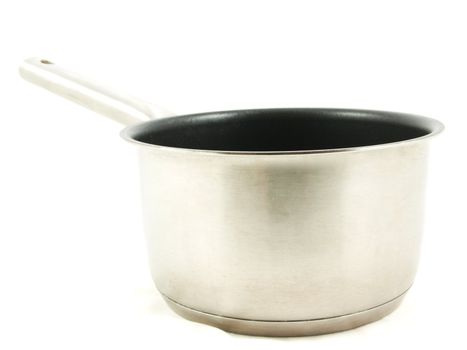 Stainless steel kettle, isolated towards white background