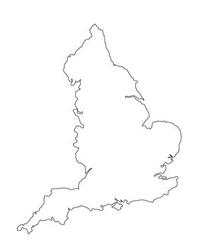 map of england on white background