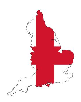 map of england on white background