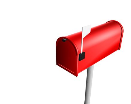 mailbox red on white background