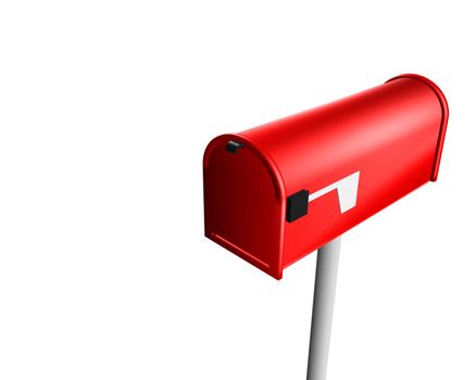 mailbox red on white background