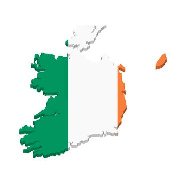 map and flag of eire