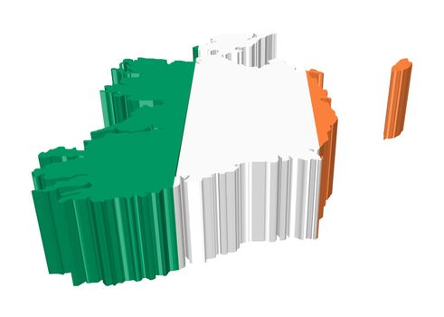 map and flag of eire