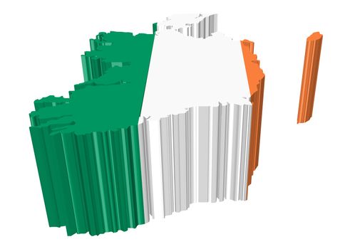 map and flag of eire