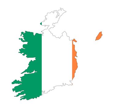 map and flag of eire