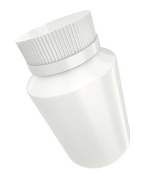 White blank medicine bottle. 3D rendered image.