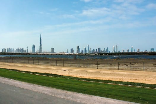 Dubai's cityscape with world's tallest building, Burj Dubai - 818m 162 flors