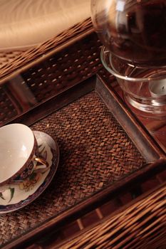 Tea accessories on a tea little table