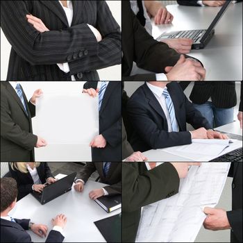 Business Theme Collage with nine Photos