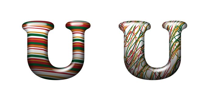 Collection of letter - stripes design