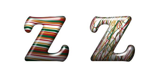 Collection of letter - stripes design