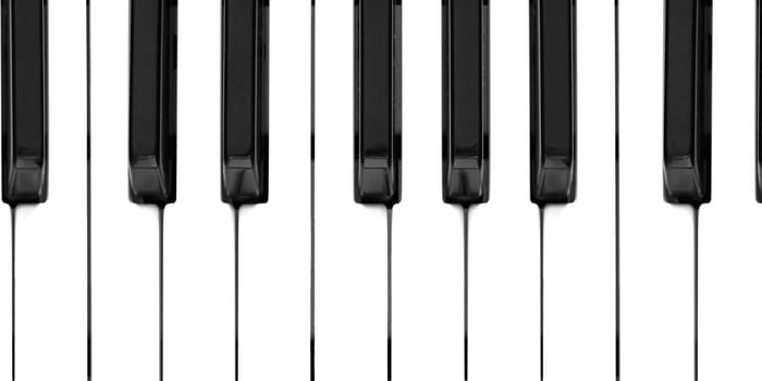 Black and white keys on music keyboard
