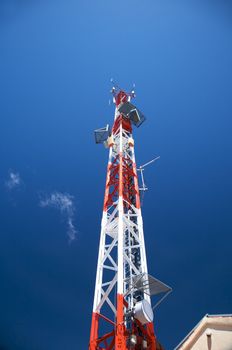 telecommunications tower in gredos mountains avila spain