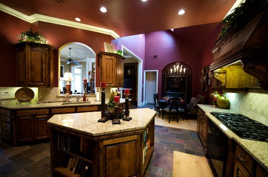 An image of a luxuriously decorated kitchen with 