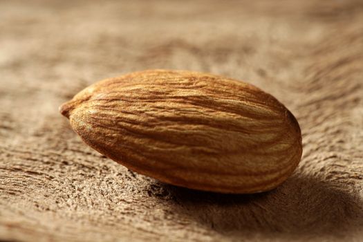 a almond on the wood