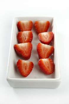 Strawberryes dessert at studio white background