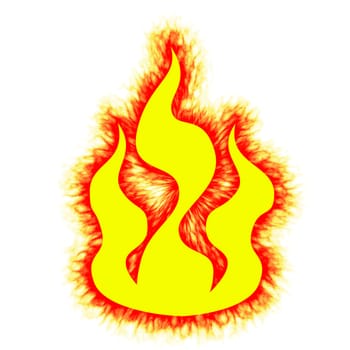 Fire illustration isolated in white