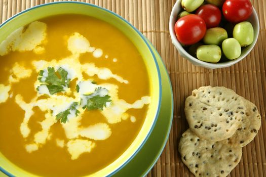 Delicious mediterranean pumpkin soup