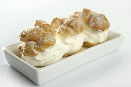 Delicious cream puff cake dessert