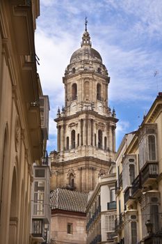 View on the belfray of the Malaga's cathedral