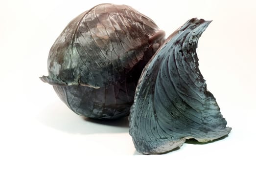 a red cabbage on white background