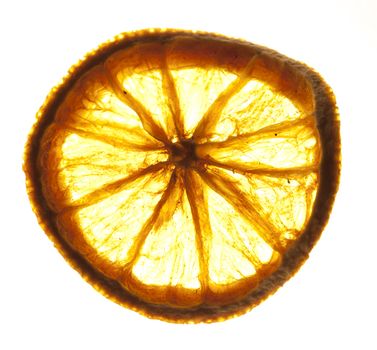 Dry lemons in front to light
