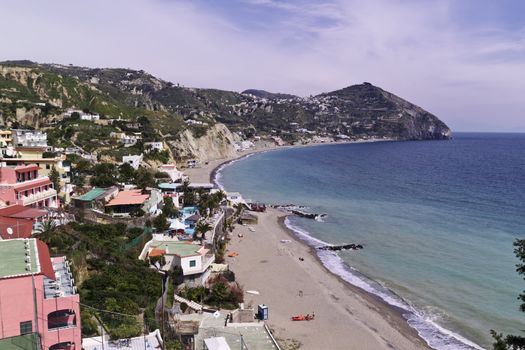 ITALY, Campania, Ischia island, S.Angelo, view of S:Angelo beach