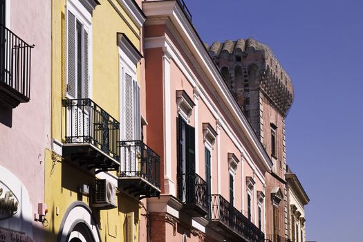 ITALY, Campania, Ischia island, Forio, old builgings